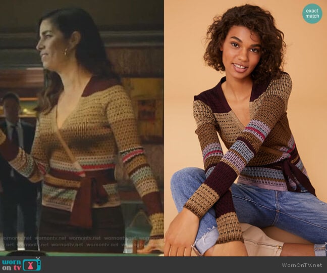 Long Sleeve Wrap Sweater by Diane von Furstenberg worn by Susan Sampson (Ana Ortiz) on Whiskey Cavalier