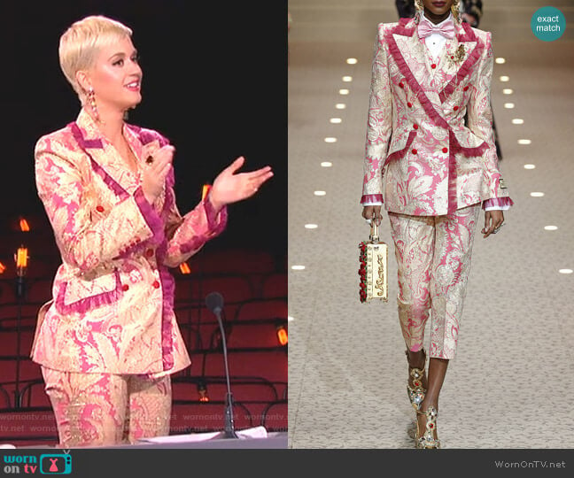 Paisley Vest, Jacket and Trousers by Dolce & Gabbana worn by Katy Perry on American Idol