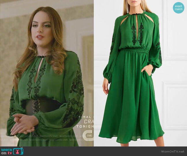 Cutout Embellished Midi Dress by Dundas worn by Fallon Carrington (Elizabeth Gillies) on Dynasty