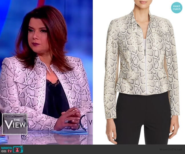 Gwewn Snakeskin-Embossed Jacket by Elie Tahari worn by Ana Navarro on The View