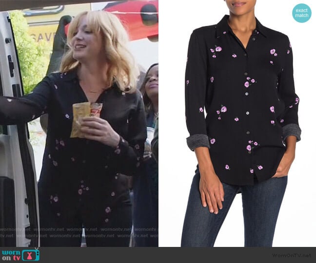 Essential Floral Button Down Shirt by Equipment worn by Beth Boland (Christina Hendricks) on Good Girls