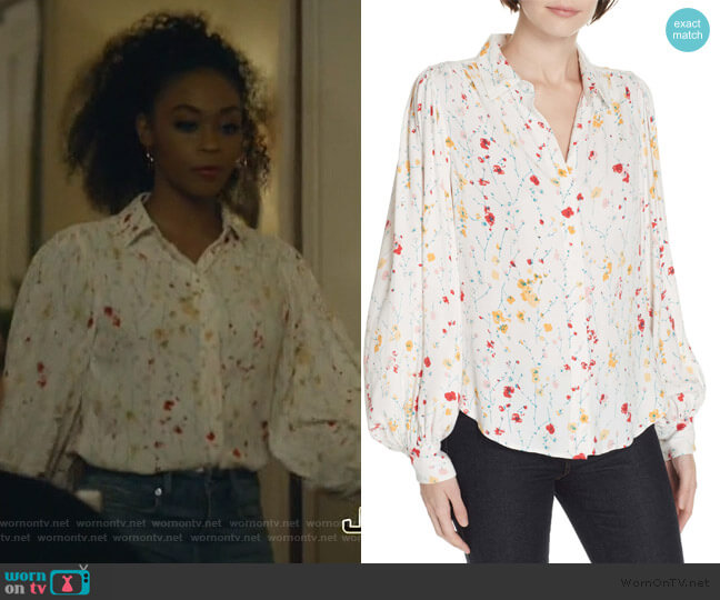 WornOnTV: Anissa’s white floral print blouse on Black Lightning ...