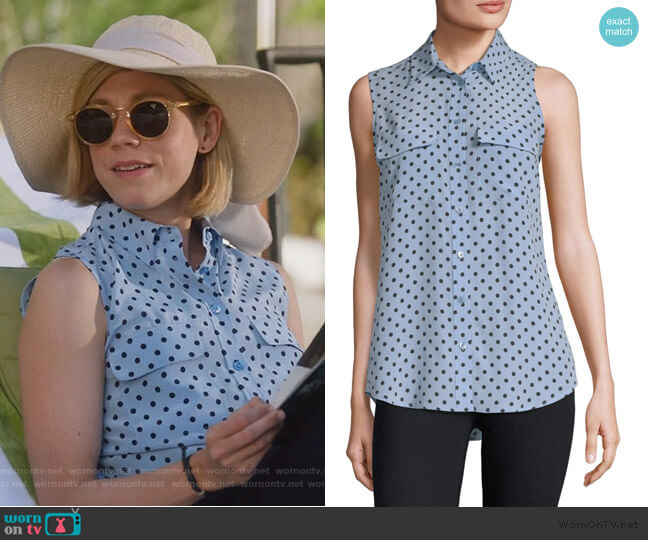 Retro Dot Top by Equipment worn by Kate Littlejohn (Susannah Flood) on For the People