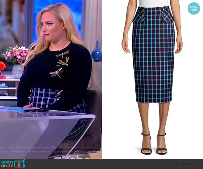 Redka Windowpane Pencil Skirt by Escada worn by Meghan McCain on The View