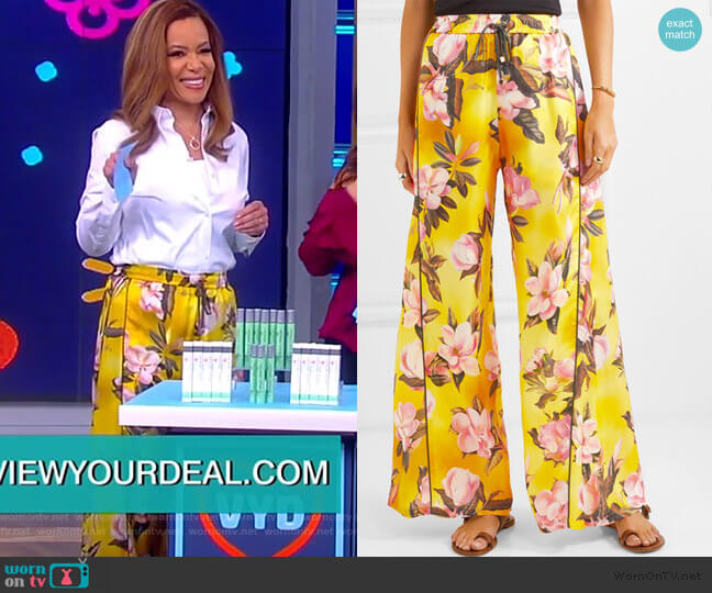 WornOnTV: Sunny’s yellow floral pants on The View | Sunny Hostin ...