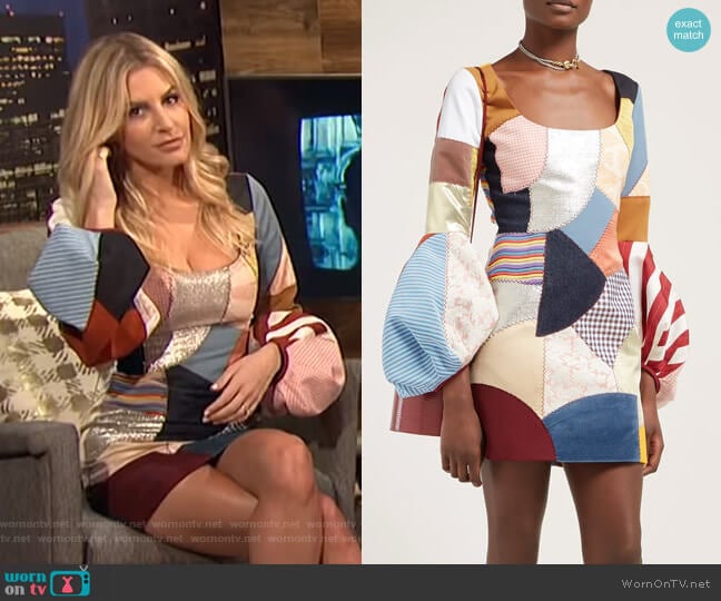 Patchwork scoop-neck dress by Françoise worn by Morgan Stewart on E! News