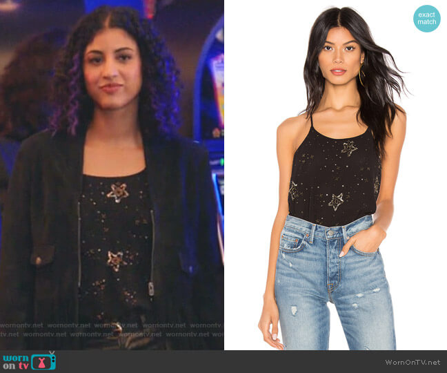 Star Embellished Tank Top by Free People worn by Heather Davis (Vella Lovell) on Crazy Ex-Girlfriend