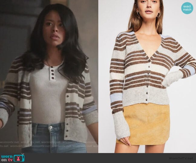 Kinsley Cardi by Free People worn by Mariana Foster (Cierra Ramirez) on Good Trouble