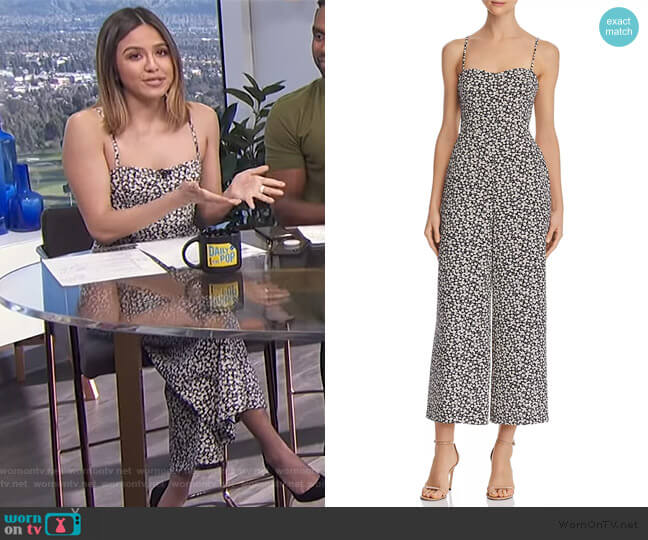 Cropped Tie-Back Floral-Print Jumpsuit by French Connection worn by Erin Lim on E! News