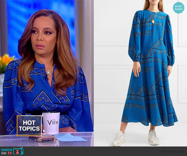 WornOnTV: Sunny’s blue printed maxi dress on The View | Sunny Hostin ...