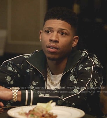 Hakeem’s navy floral track jacket and pants on Empire