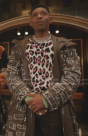 Hakeem’s leopard sweater and safety pin coat on Empire