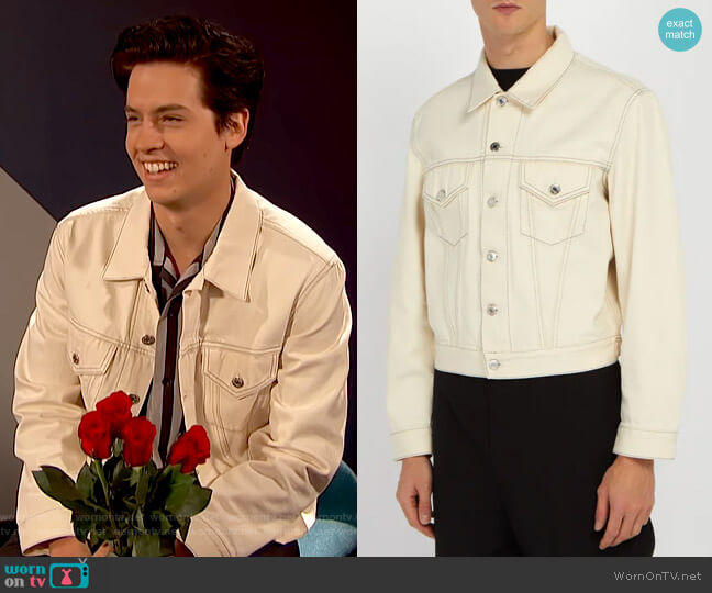 Masc Trucker Denim jacket by Helmut Lang worn by Cole Sprouse on Busy Tonight