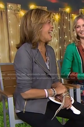 Hoda’s grey moto jacket on Today