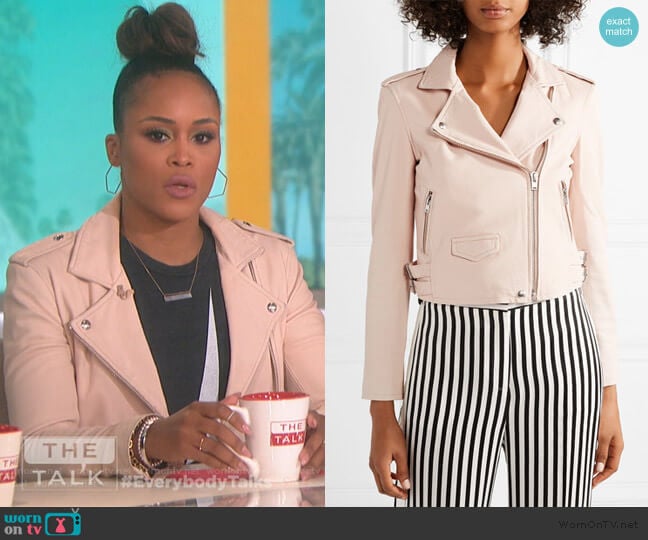 Ashville leather biker jacket in powder by IRO worn by Eve on The Talk