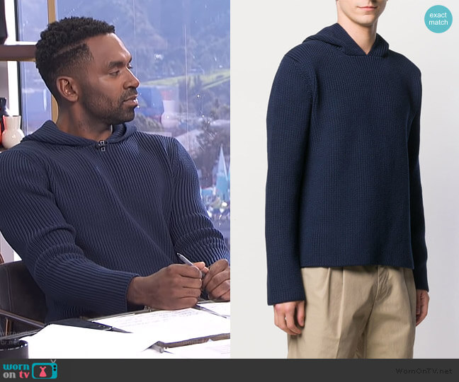 La Maille Capuche hoodie by Jacquemus worn by Justin Sylvester on E! News