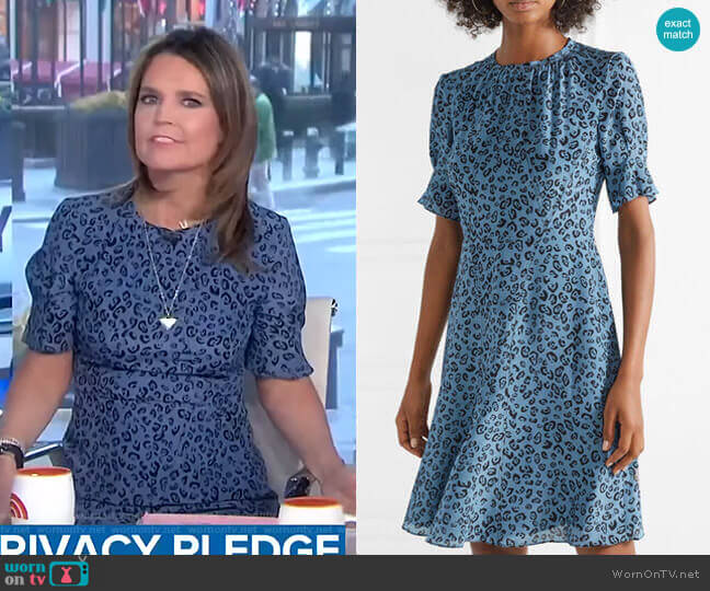 Wornontv Savannah S Blue Leopard Print Dress On Today Savannah