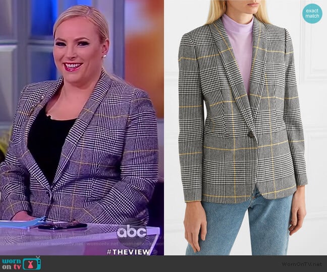 Parke Prince of Wales checked tweed blazer by J. Crew worn by Meghan McCain on The View