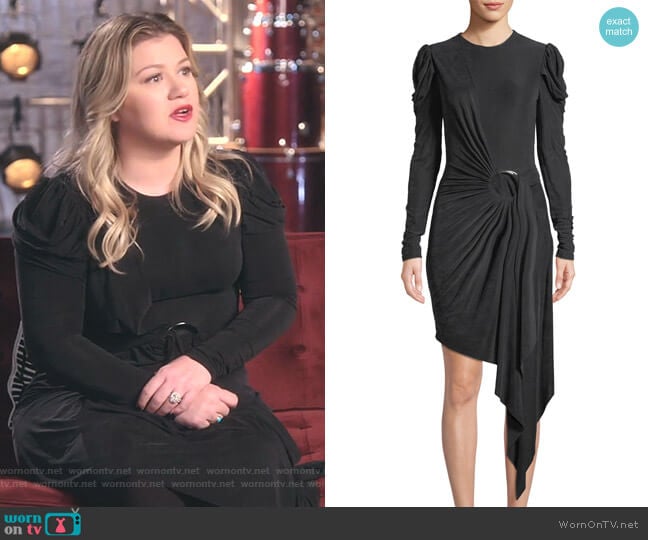 WornOnTV: Kelly’s black asymmetric belted dress on The Voice | Kelly ...