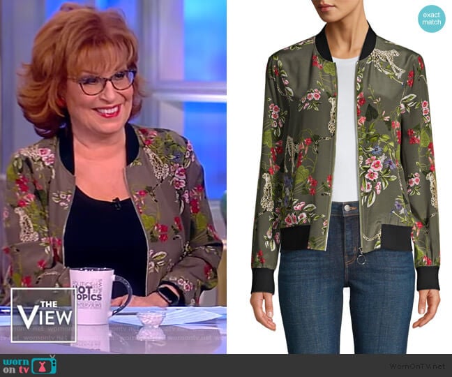 Ollie Silk Print Bomber Jacket by L'Agence worn by Joy Behar on The View