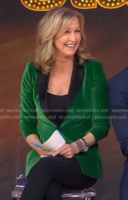 Lara’s green velvet blazer on Good Morning America