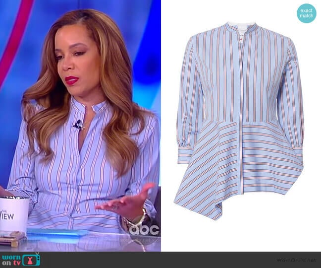 WornOnTV: Sunny’s blue striped asymmetric top on The View | Sunny ...