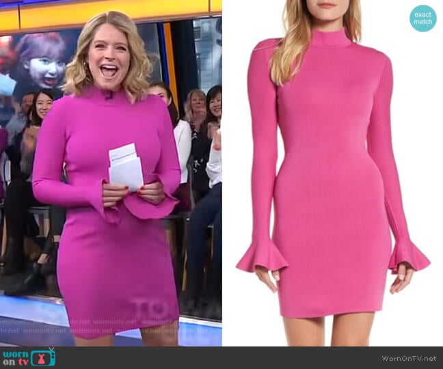 Bell Sleeve Body-Con Dress by MICHAEL Michael Kors worn by Sara Haines on Good Morning America