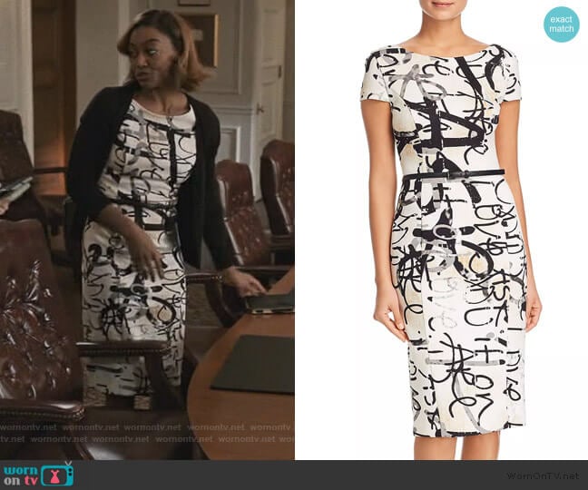 Alcali Printed Sheath Dress by Max Mara worn by Daisy Grant (Patina Miller) on Madam Secretary