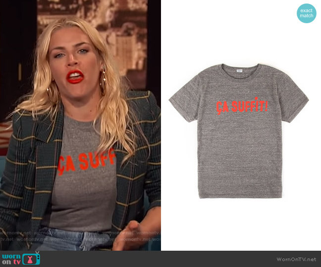 Original Fit Tee by Clare V worn by Busy Philipps  on Busy Tonight