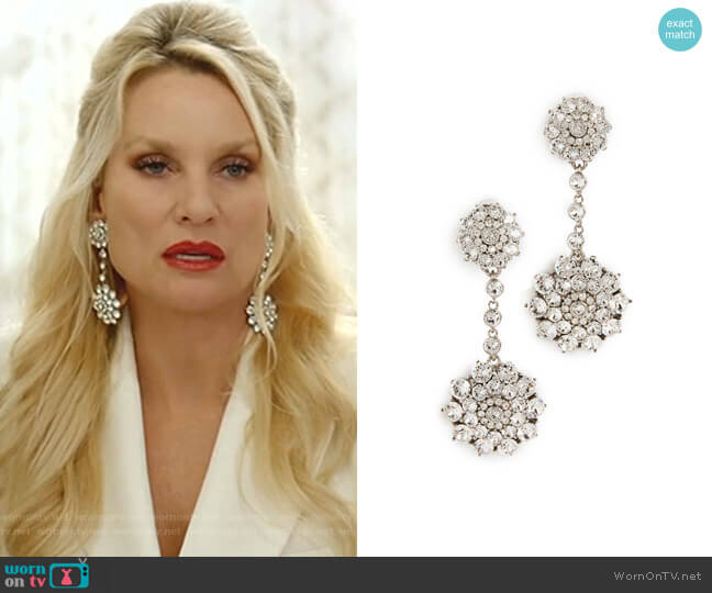 Classic Jeweled Drop Earrings by Oscar de la Renta worn by Alexis Carrington (Elaine Hendrix) on Dynasty