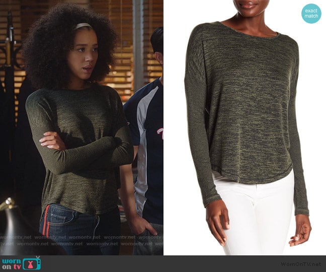 Amelia Tee by Rag & Bone worn by Allison Adams (Jasmin Savoy Brown) on For the People