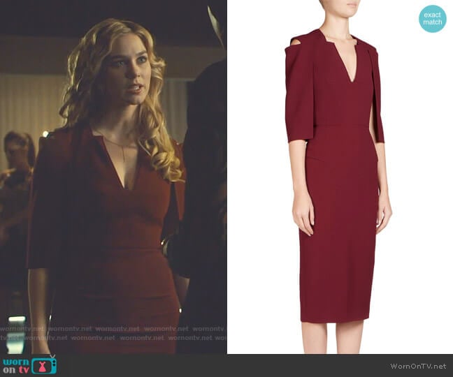 Heidi’s red v-neck dress on Shadowhunters