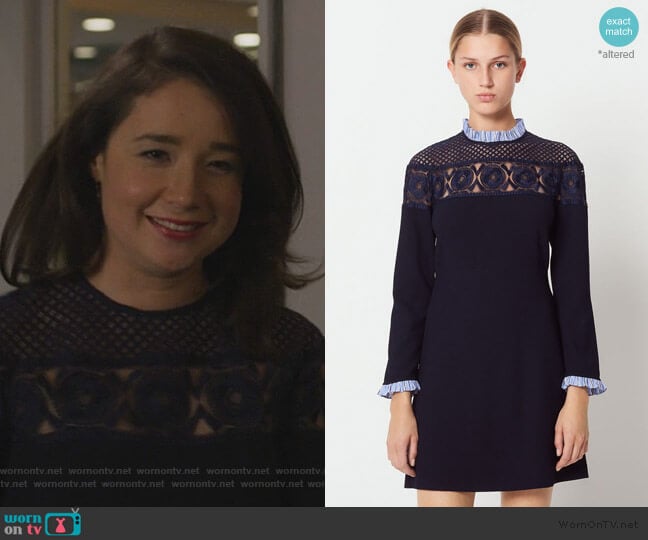 Short Dress with High Neck by Sandro worn by Marissa Gold (Sarah Steele) on The Good Fight