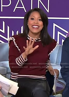 Sheinelle’s red ruffled sweater on Today