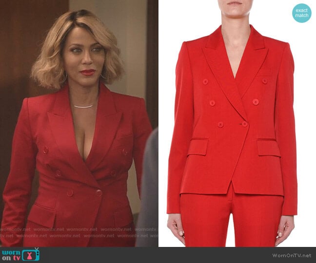 Faux Double-Breasted Tailored Wool Blazer by Stella McCartney worn by Giselle (Nicole Ari Parker) on Empire