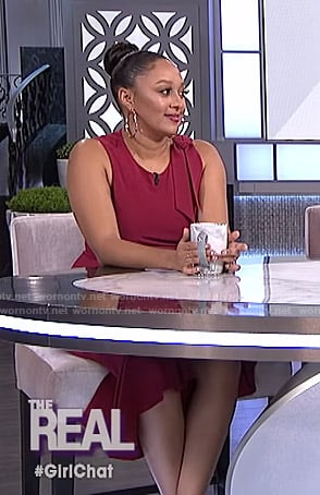 Tamera’s ruffled tie-shoulder dress on The Real