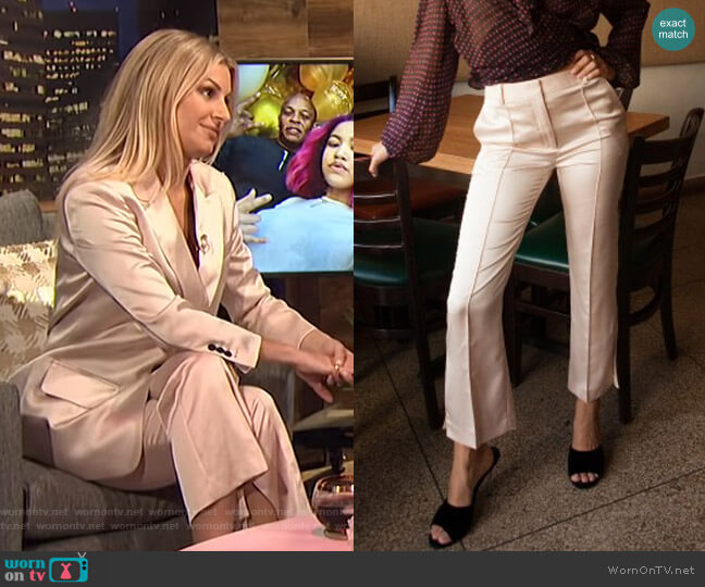 Satin Trousers with Slit Details by The Kooples worn by Morgan Stewart on E! News