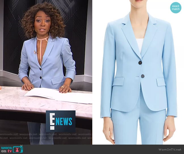 Carissa Classic Blazer and Treeca Cropped Pants by Theory worn by Zuri Hall on E! News