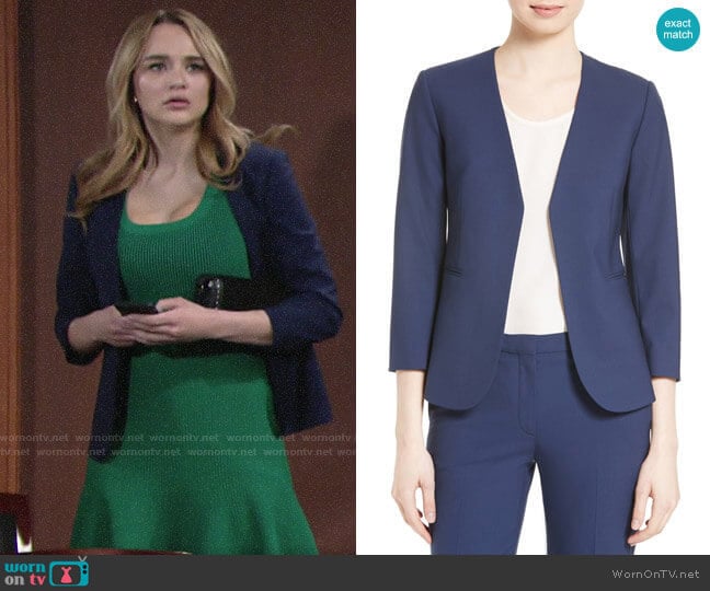 Theory Lindrayia Blazer worn by Summer Newman (Hunter King) on The Young and the Restless