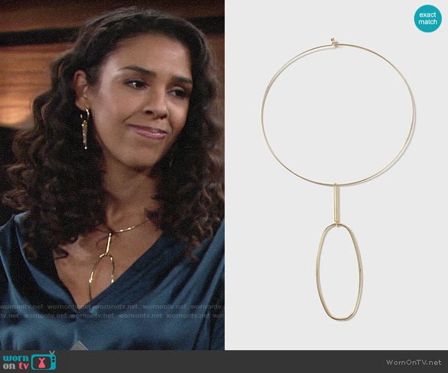 Topshop House of Freedom Fine Shape Necklace worn by Kerry Johnson (Alice Hunter) on The Young and the Restless