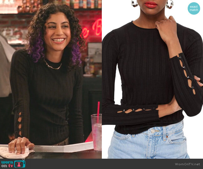 Ribbed Sweater by Topshop worn by Heather Davis (Vella Lovell) on Crazy Ex-Girlfriend