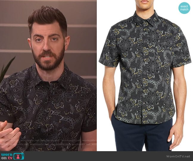 Floral Classic Fit Sport Shirt by Vince worn by Will Marfuggi on E! News