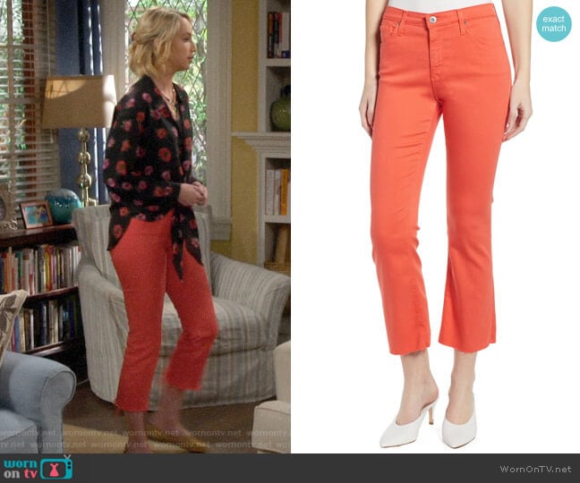 AG Jodi High Waist Crop Jeans in Faded Azalea worn by Mandy Baxter (Molly McCook) on Last Man Standing