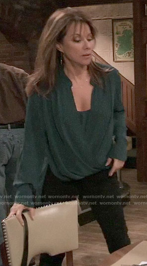 Alexis’s green wrap blouse on General Hospital