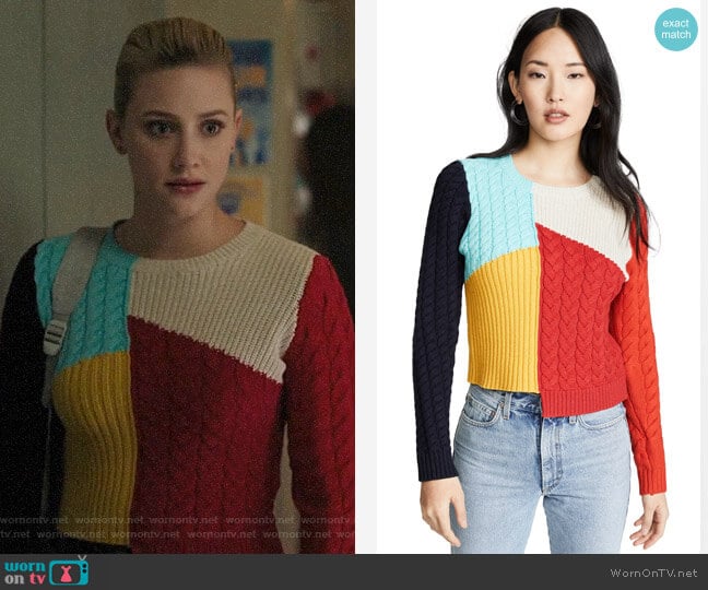 Alice + Olivia Lebell Sweater worn by Betty Cooper (Lili Reinhart) on Riverdale