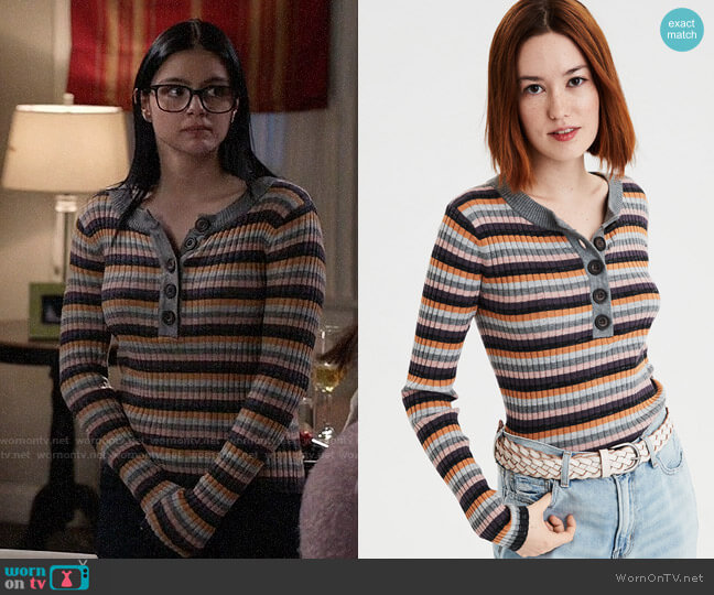AE Multi Stripe Pullover Sweater worn by Alex Dunphy (Ariel Winter) on Modern Family
