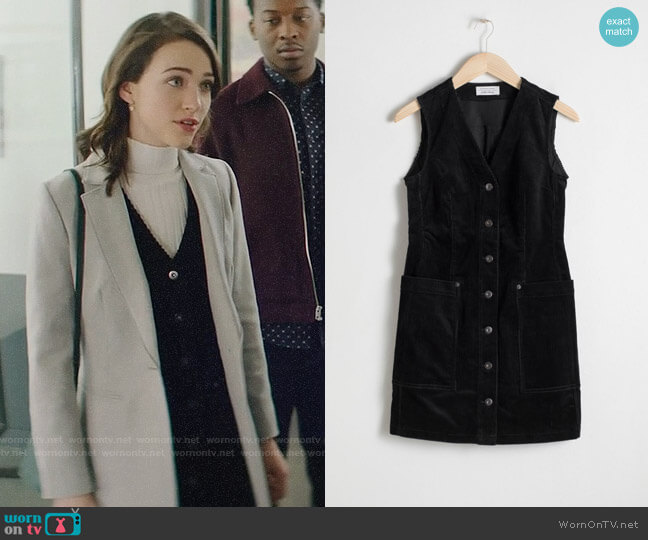 & Other Stories Corduroy Workwear Mini Dress worn by Cara Bloom (Violett Beane) on God Friended Me