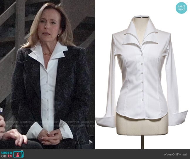 Anne Fontaine Christie Blouse worn by Laura Collins (Genie Francis) on General Hospital