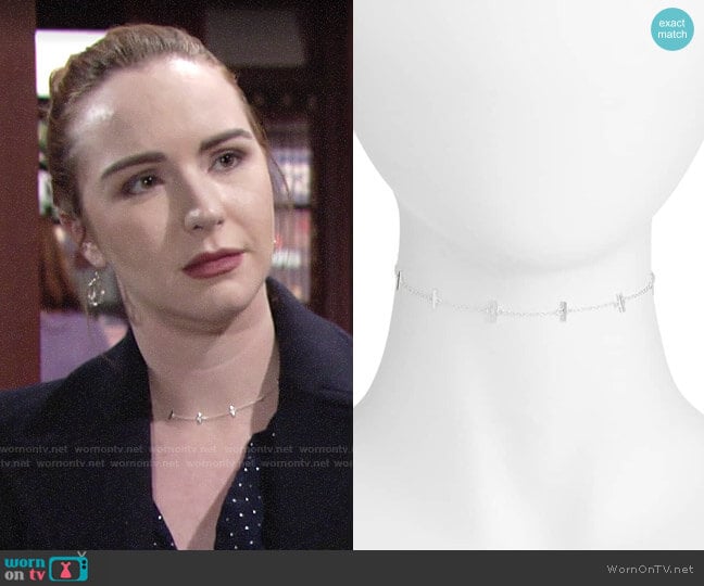 Argento Vivo Bar Station Chain Choker worn by Mariah Copeland (Camryn Grimes) on The Young and the Restless