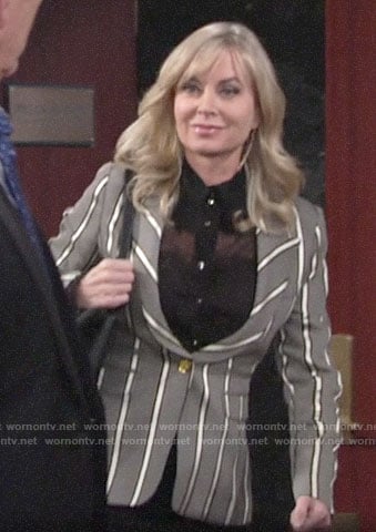 Ashley’s striped blazer on The Young and the Restless